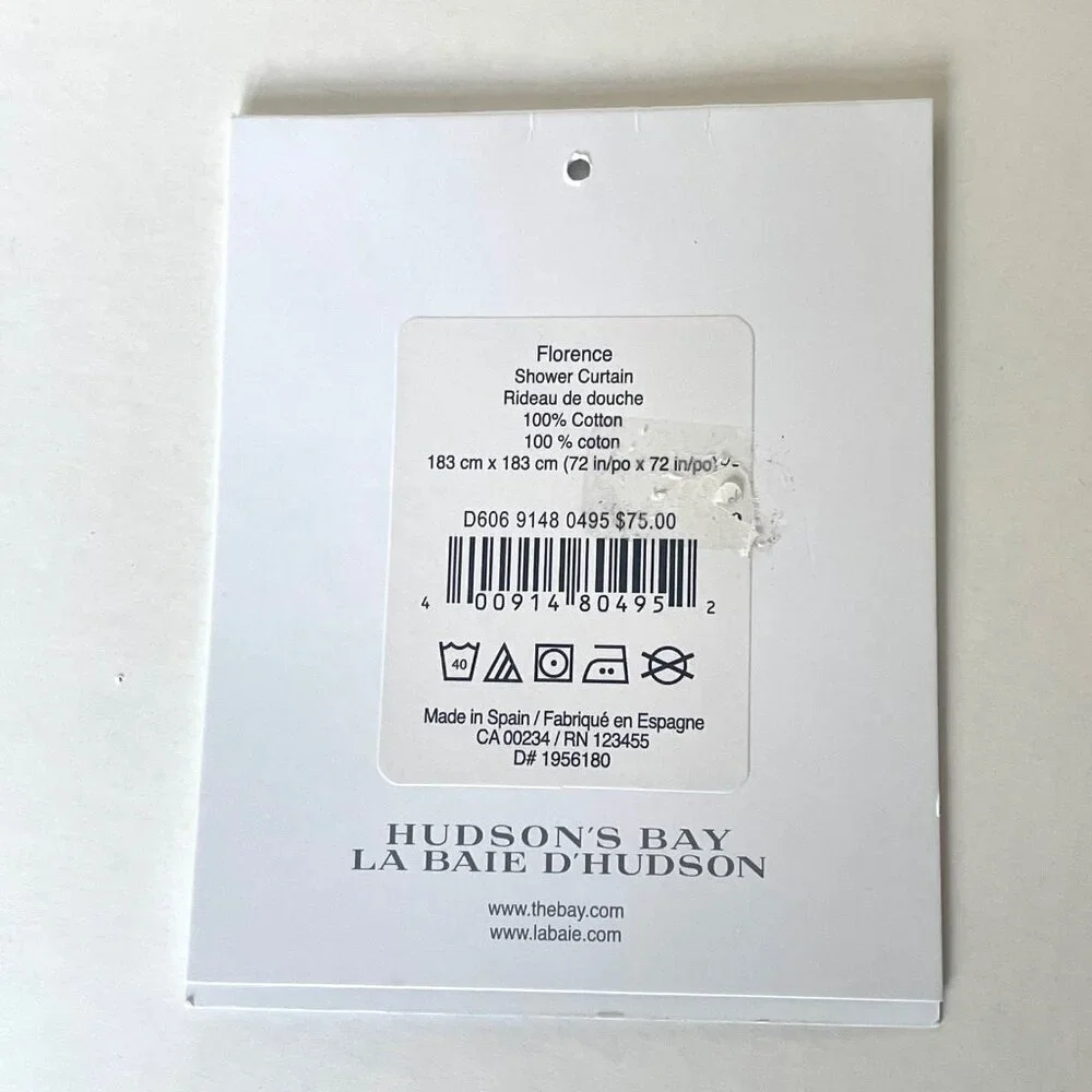 Hudson Bay Wild Flower Shower Curtain 72x72 Cotton Floral Florence Square